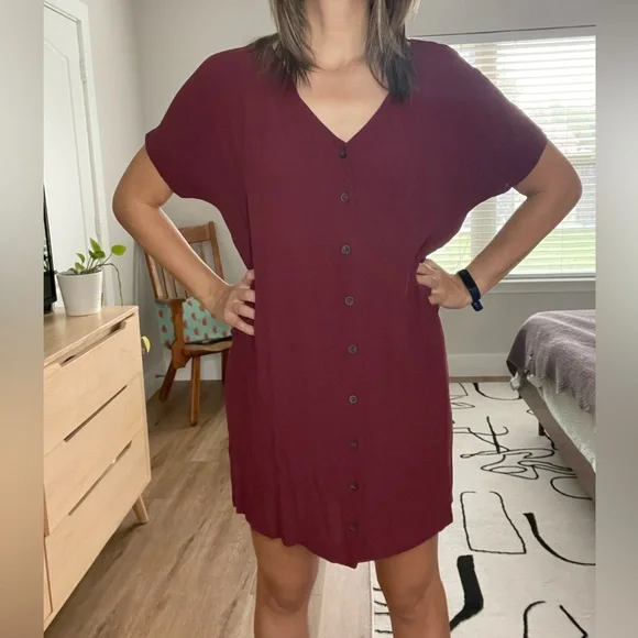 madewell burgundy dress MWL by Madewell Brushed Jersey Maxi Dress